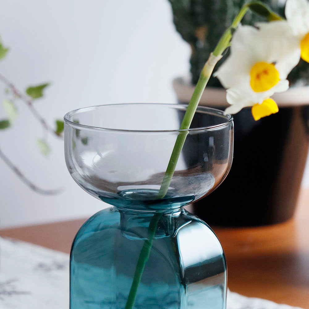 Vaso in Vetro Bicolore - Grigio e Verde