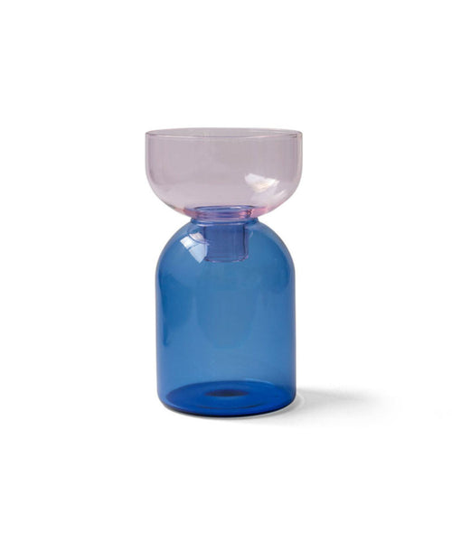 Vaso in Vetro Bicolore - Blu e Rosa