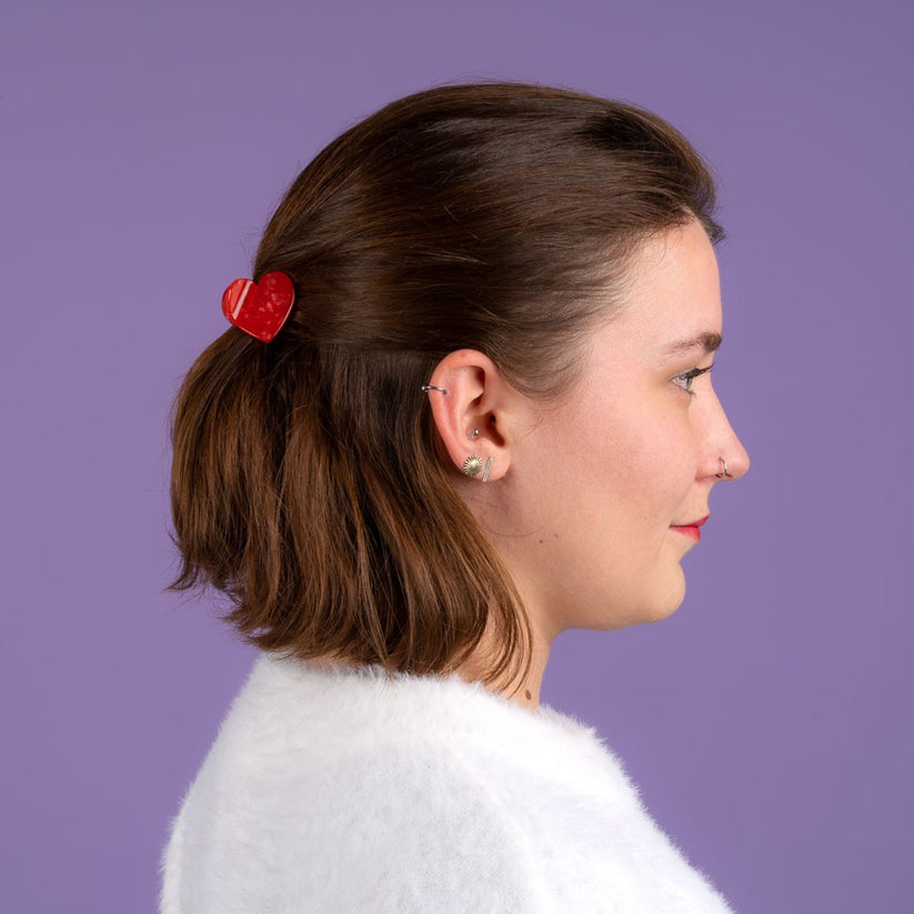 Molletta per i capelli - mini Cuore Rosso