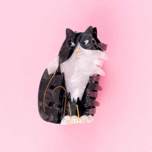 Molletta per i capelli - Black and White Cat Hair Claw