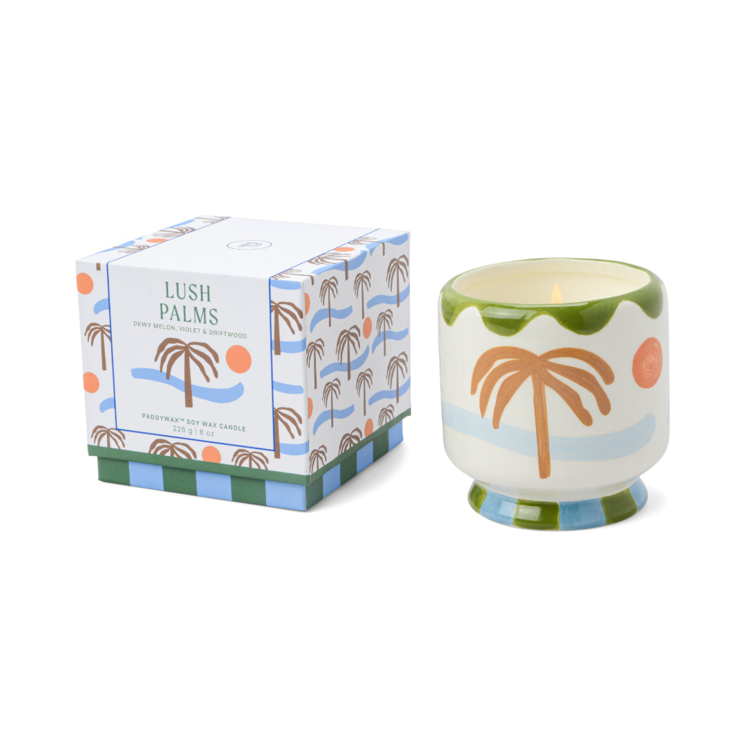 Candela Lush Palms - Melone, Violetta e Legni