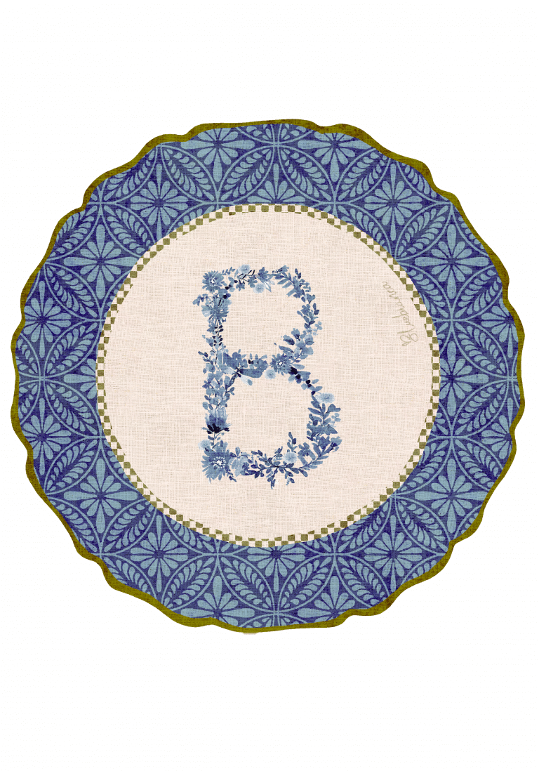 Tovaglietta da Colazione Tonde - Monogram Blu