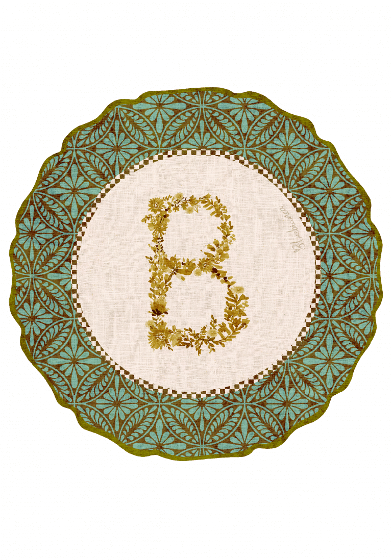 Tovaglietta da Colazione Tonde - Monogram Verde