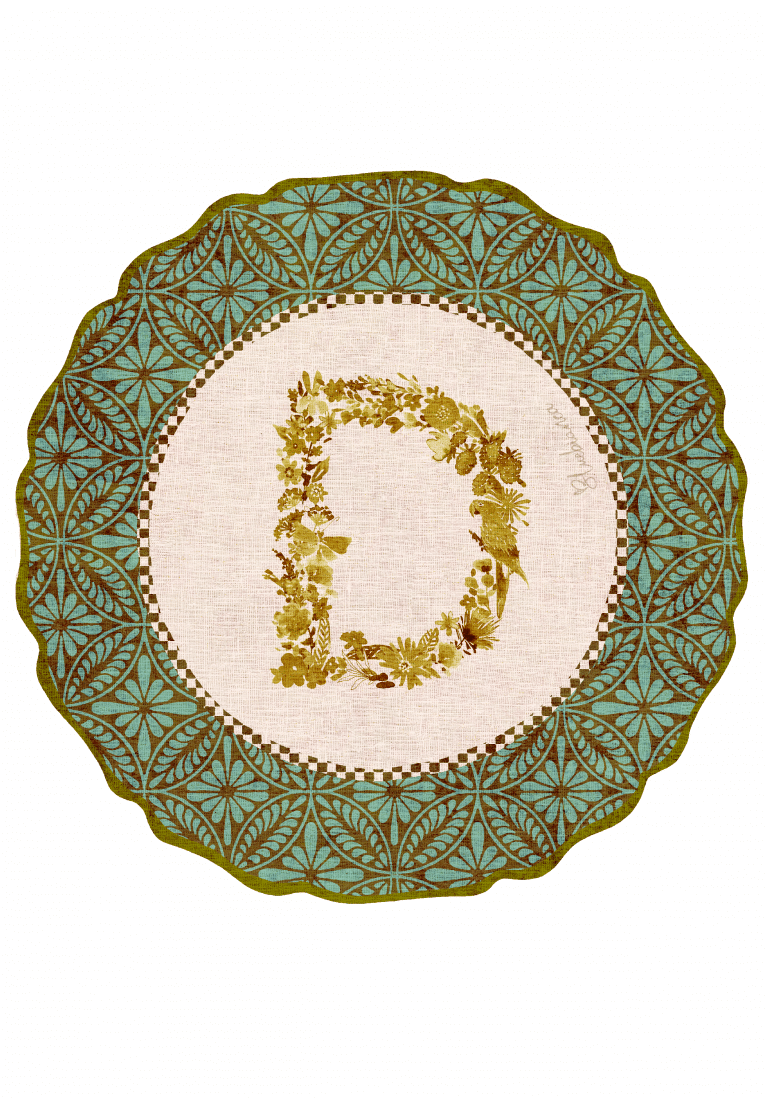 Tovaglietta da Colazione Tonde - Monogram Verde