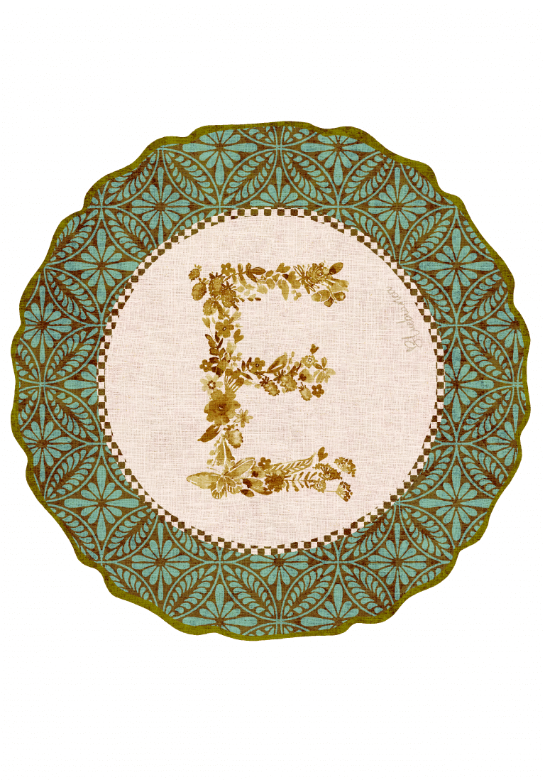Tovaglietta da Colazione Tonde - Monogram Verde