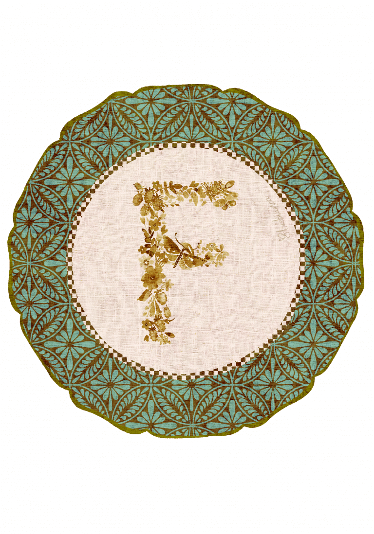 Tovaglietta da Colazione Tonde - Monogram Verde