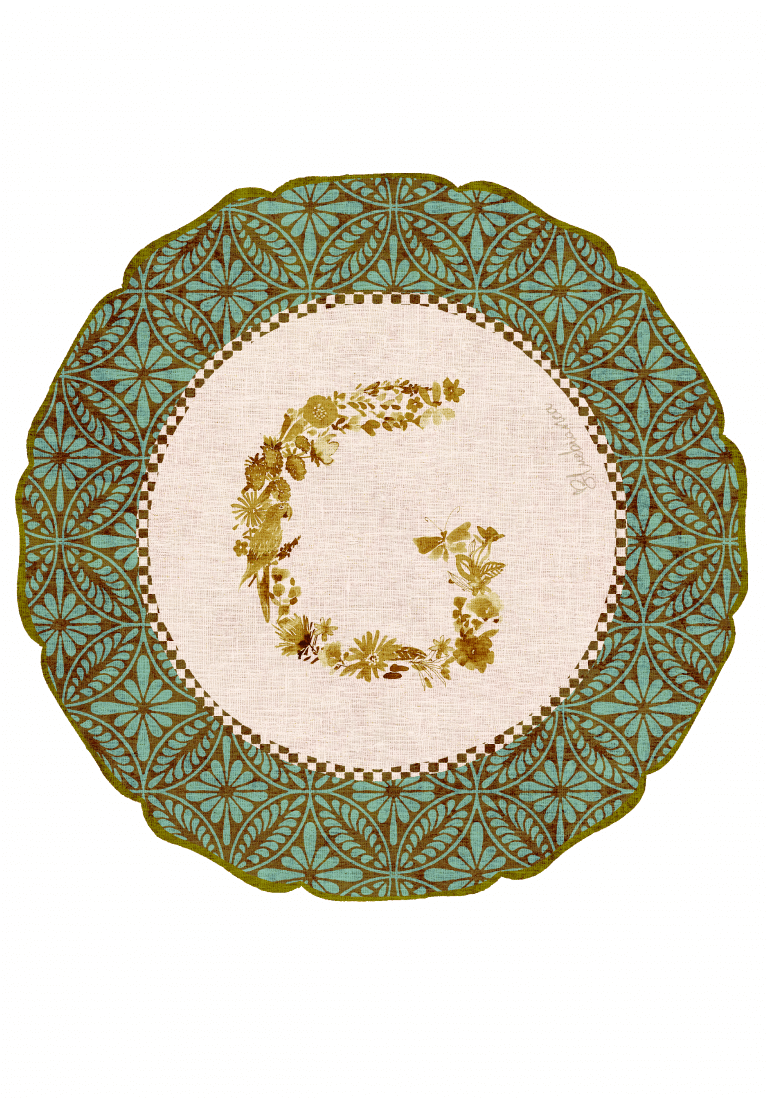 Tovaglietta da Colazione Tonde - Monogram Verde