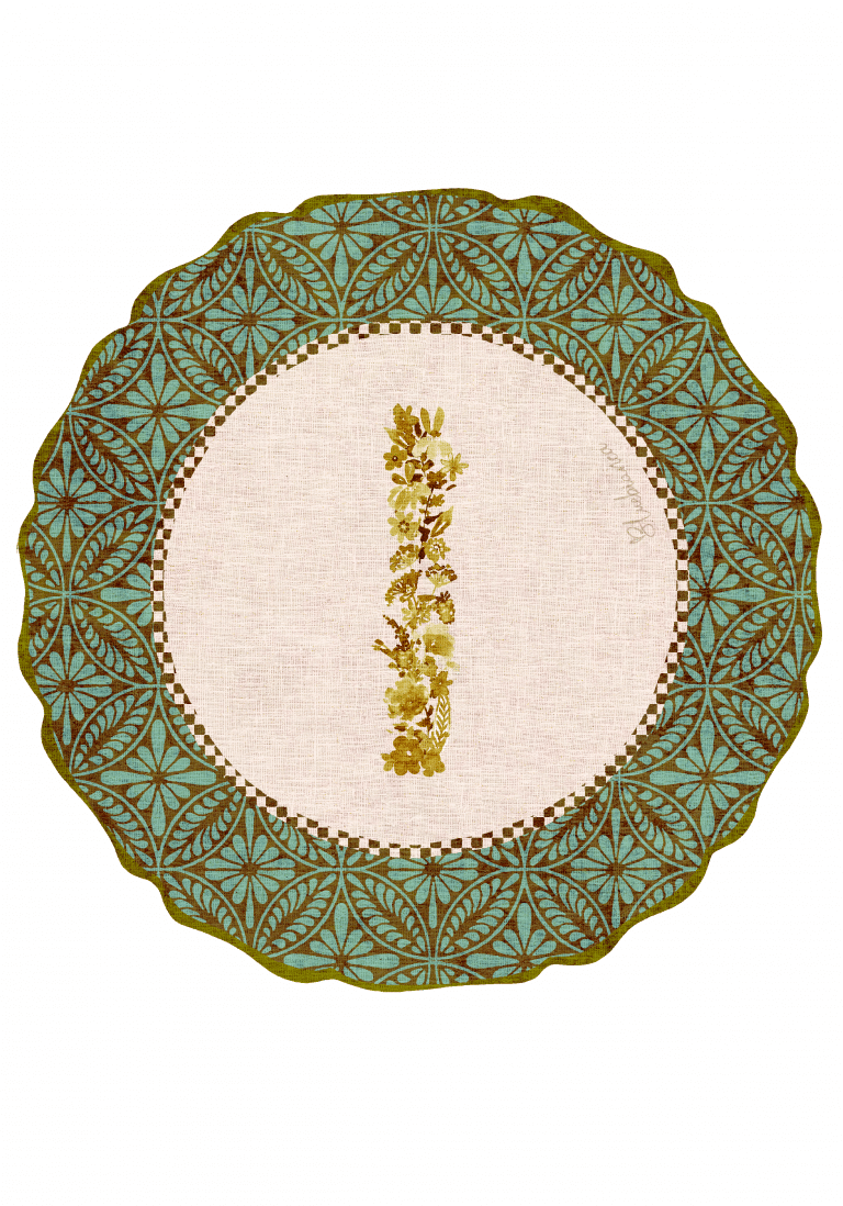 Tovaglietta da Colazione Tonde - Monogram Verde