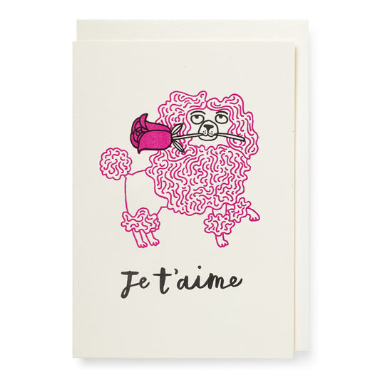 Biglietto d'auguri - Poodle Je T'aime