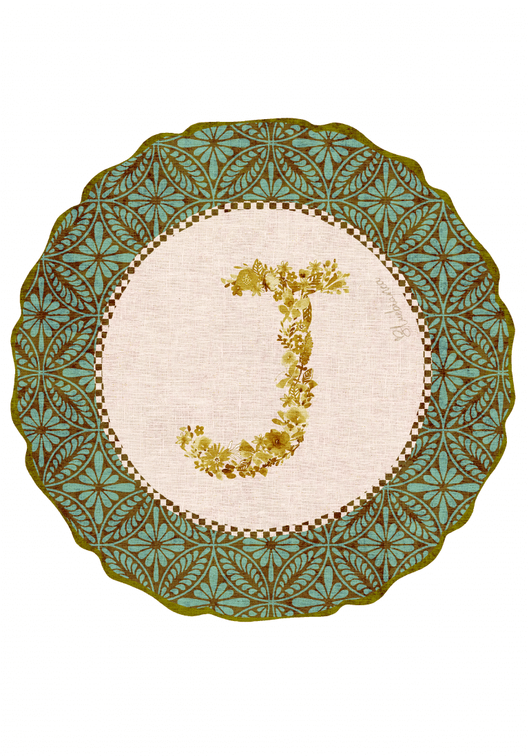 Tovaglietta da Colazione Tonde - Monogram Verde
