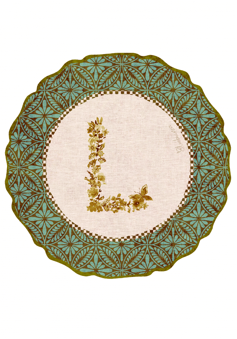 Tovaglietta da Colazione Tonde - Monogram Verde