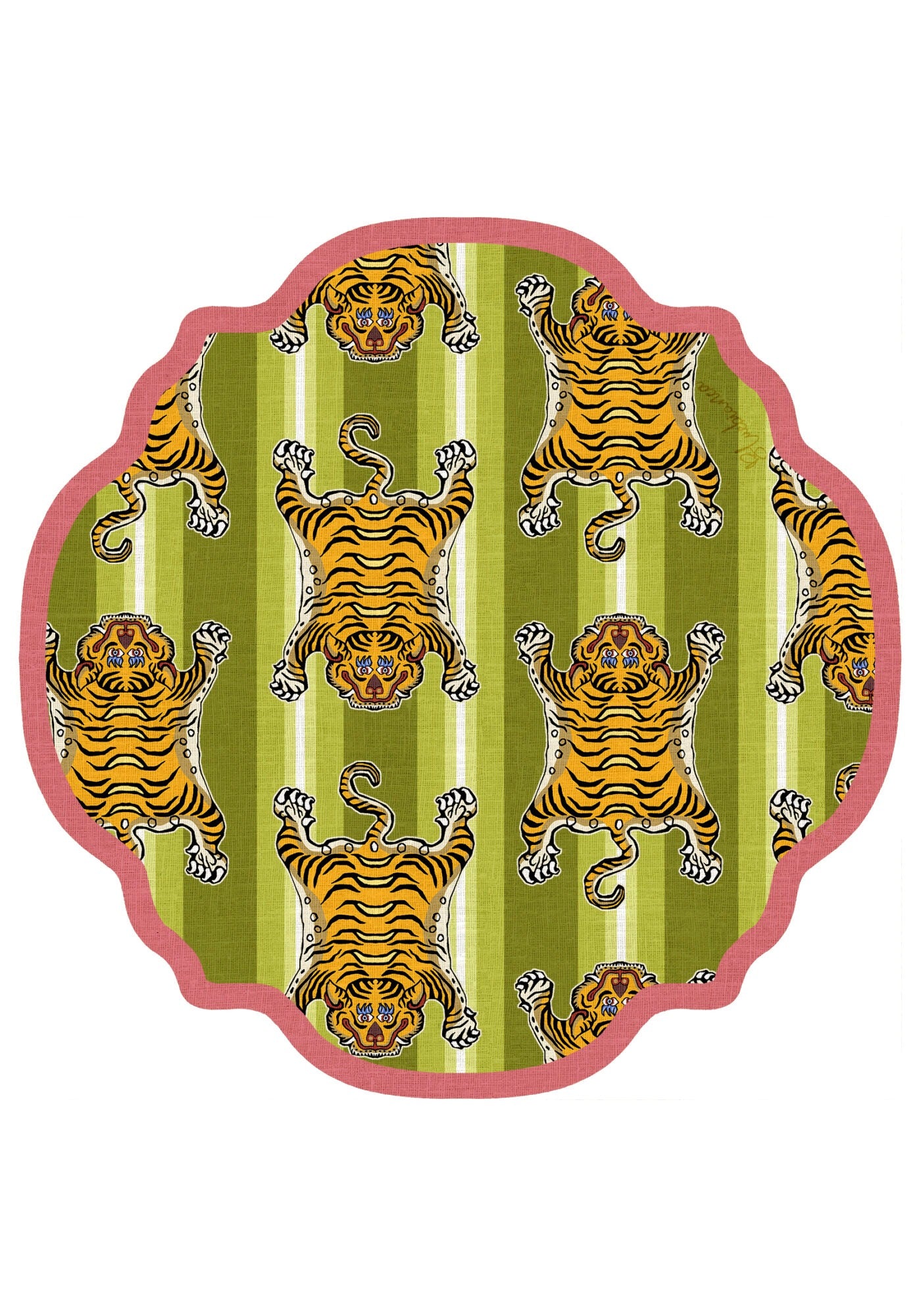 Tovaglietta da Colazione Tonde - Nepal Pop Verde