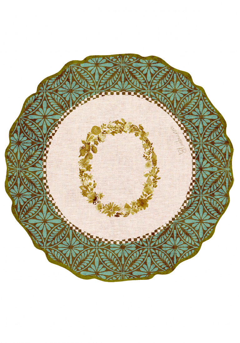 Tovaglietta da Colazione Tonde - Monogram Verde
