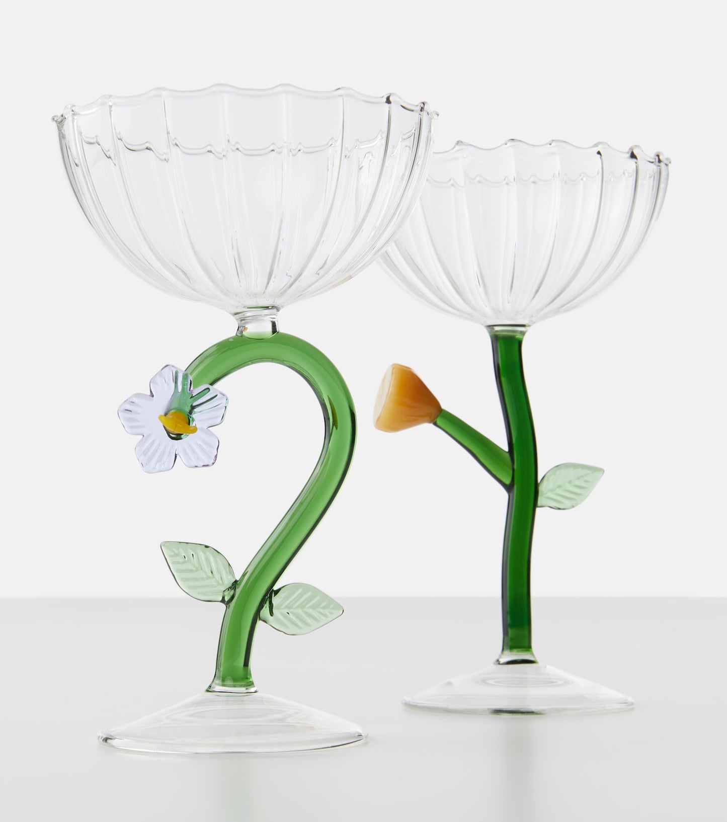 Calice Botanica - Coppa champagne fiore ambra by Alessandra Baldereschi
