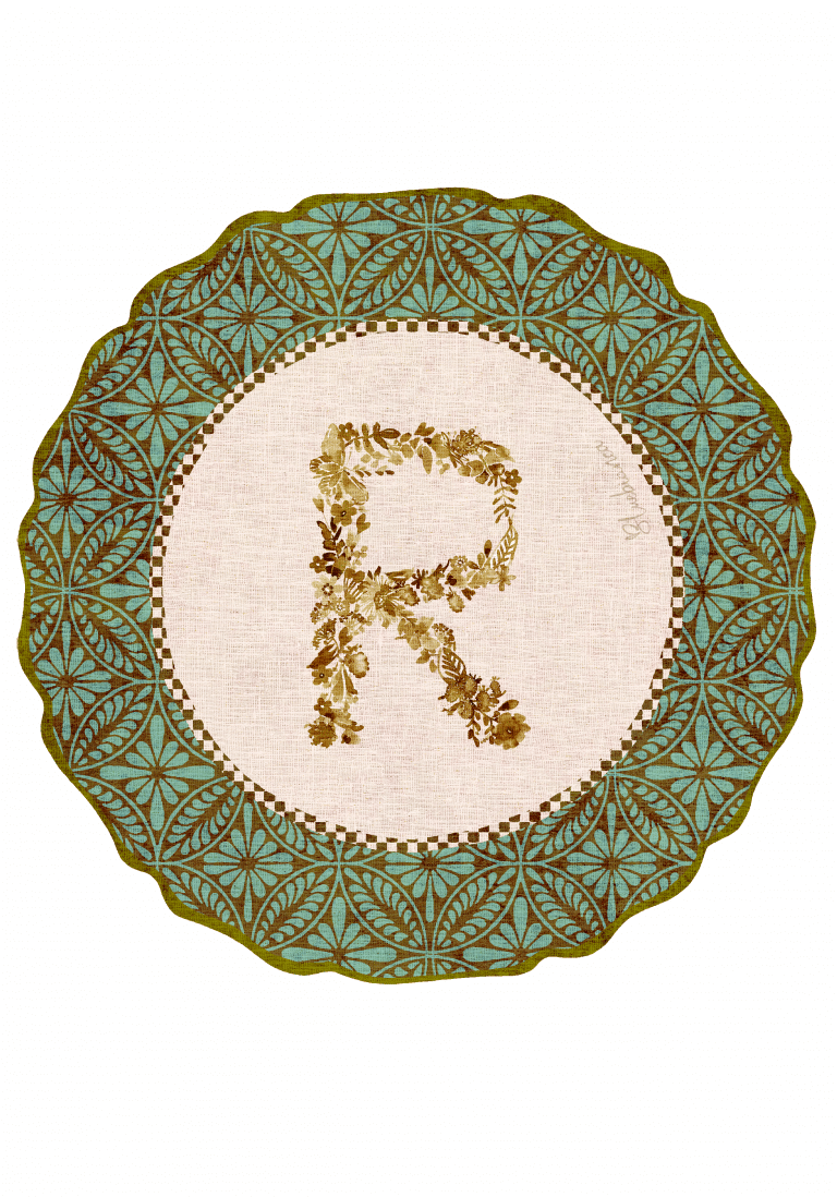 Tovaglietta da Colazione Tonde - Monogram Verde