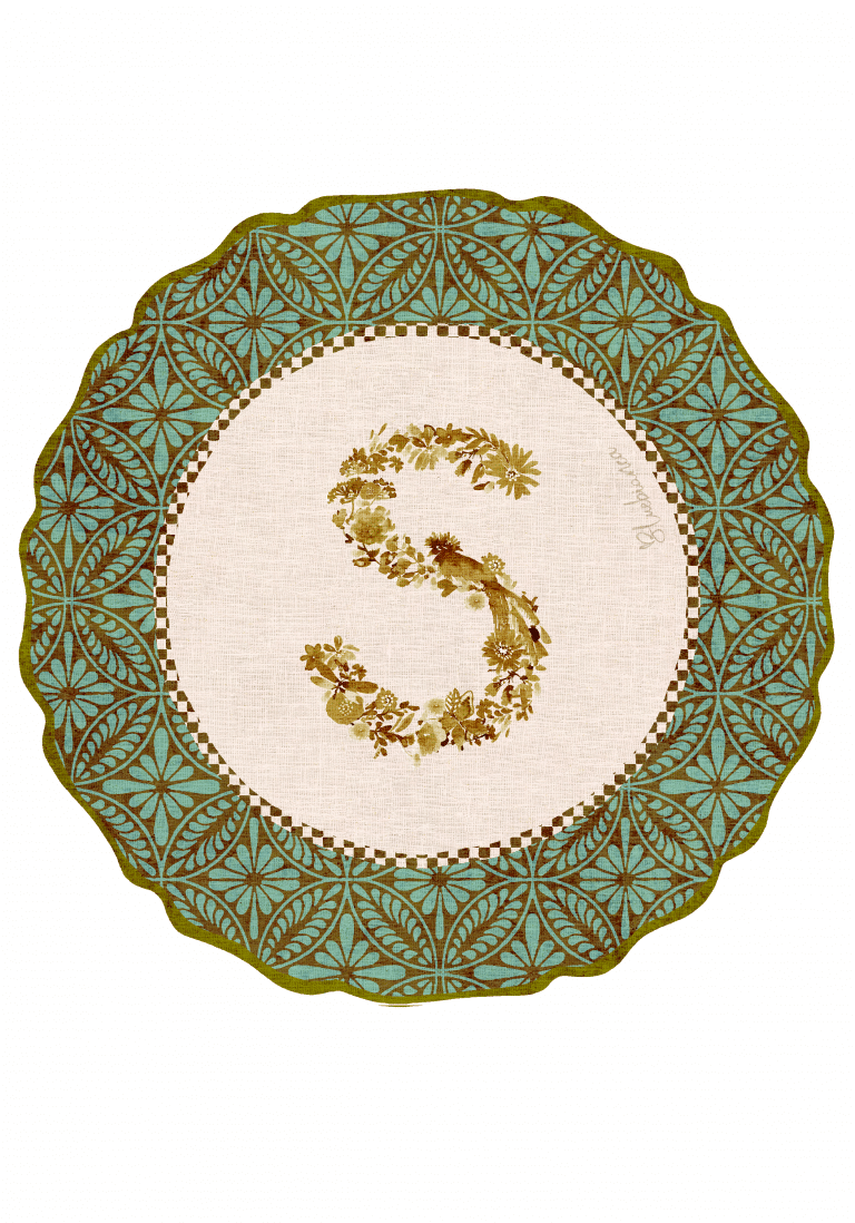 Tovaglietta da Colazione Tonde - Monogram Verde