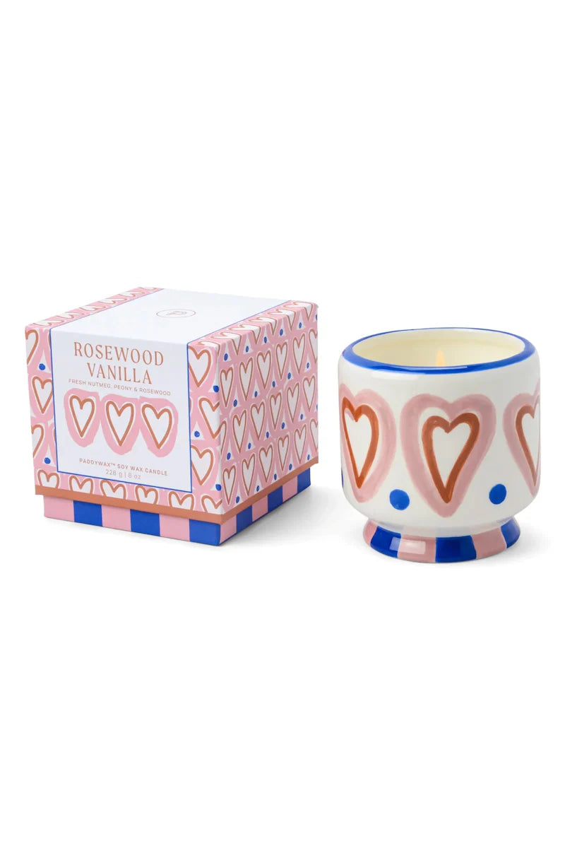Candela Hearts - Legno di Rosa e Vaniglia
