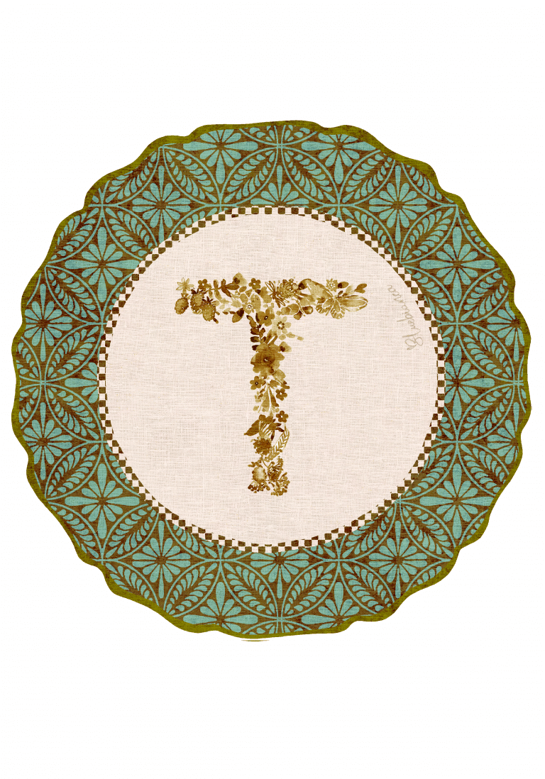 Tovaglietta da Colazione Tonde - Monogram Verde