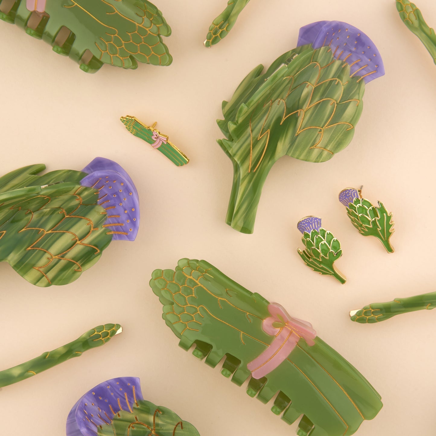 Molletta per i capelli - Asparagi