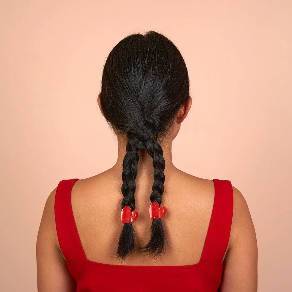 Molletta per i capelli - mini Cuore Rosso