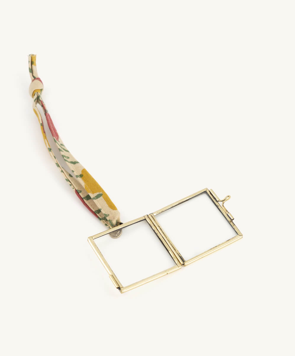 Cornice quadrata da appendere - gialla e bordeaux