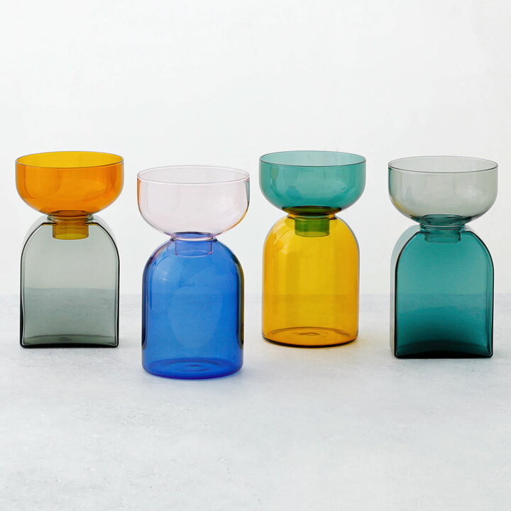 Vaso in Vetro Bicolore - Ambra e Grigio