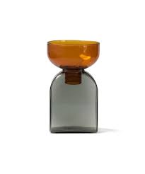 Vaso in Vetro Bicolore - Ambra e Grigio