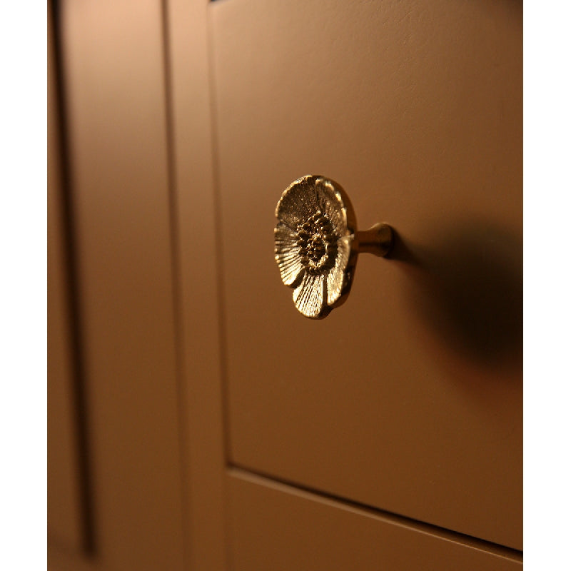 Pomello ottone Papavero