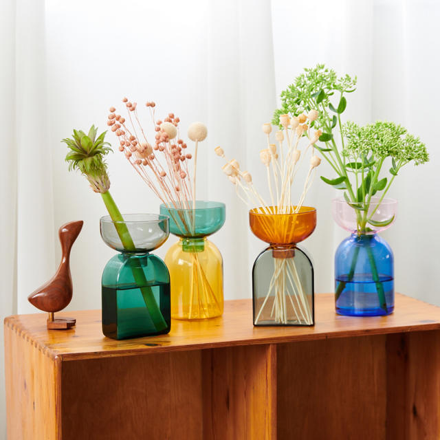 Vaso in Vetro Bicolore - Grigio e Verde