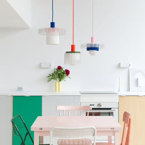 Lampadario Gigi 3 - Blu e Rosa