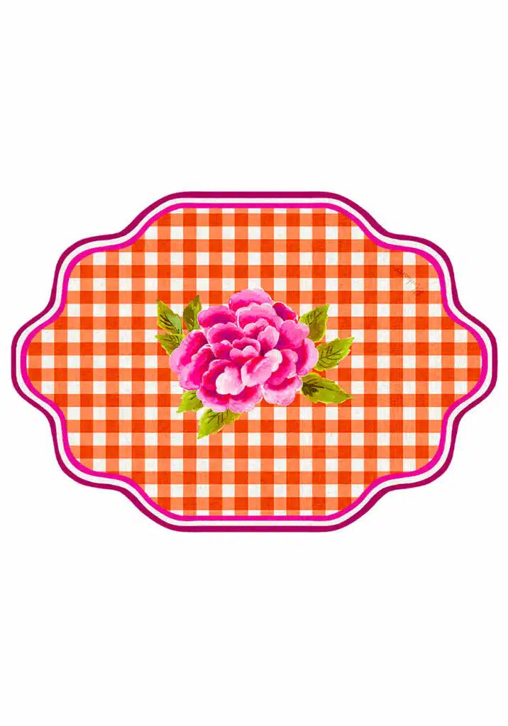 Tovaglietta da Colazione Ovali - Vichy col. Arancio