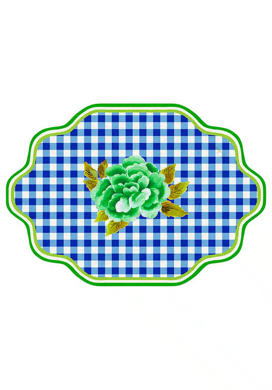Tovaglietta da Colazione Ovali - Vichy col. Blu