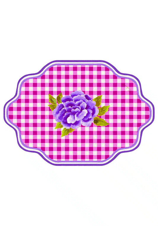 Tovaglietta da Colazione Ovali - Vichy col. Rosa