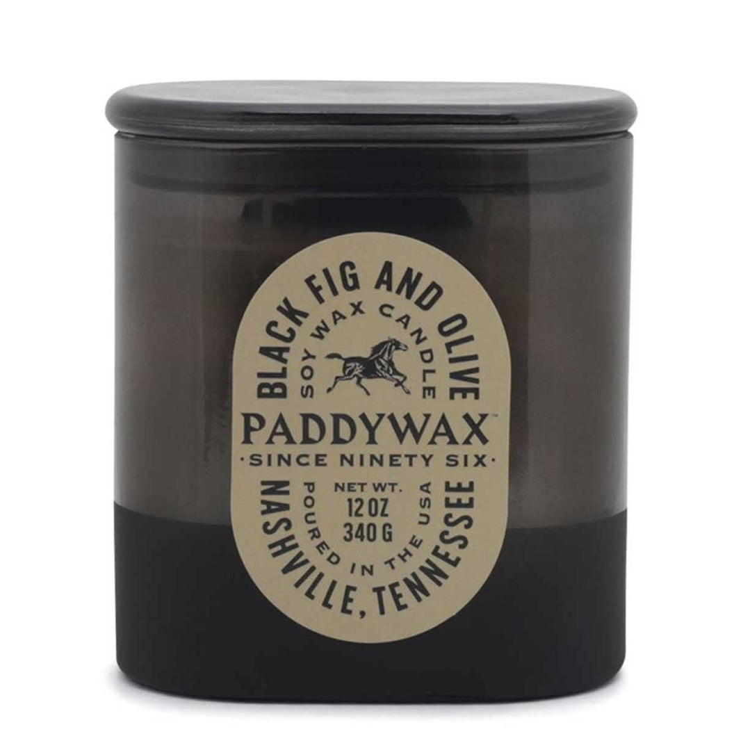 Candela in vetro - Fico Nero e Oliva