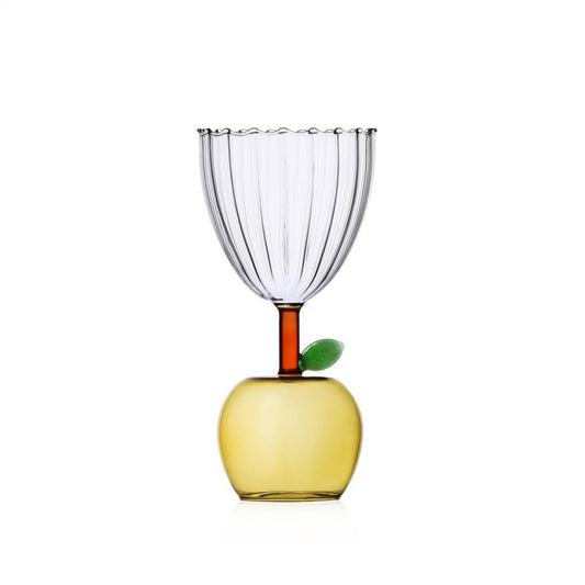 Fruits and Flowers Goblet - Yellow Apple Goblet by Alessandra Baldereschi