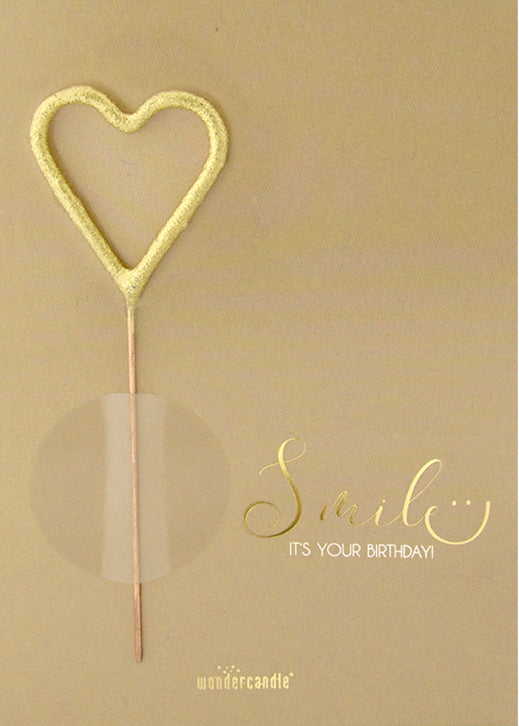 Cartolina con Candelina - Smile, it's your Birthday