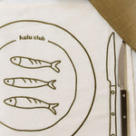 Set 2 Tovagliette in stoffa Beige e Verdi - "Bistrot" con Acciughe, Asparagi e Pomodorini