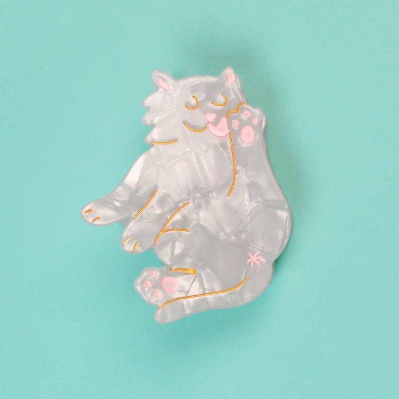 Hair clip - White Cat Hair Claw 