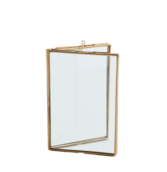 Cornice portafoto Doppia in vetro e Ottone