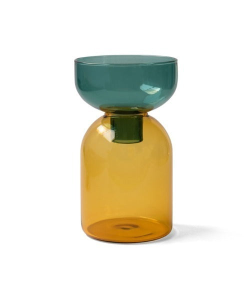 Vaso in Vetro Bicolore - Giallo e Verde