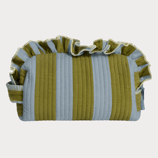 Cosmetic Bag XL - Righe Verde e Azzurro