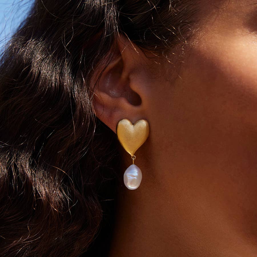 Orecchini Ángel a cuore | Gioielli in oro impermeabili