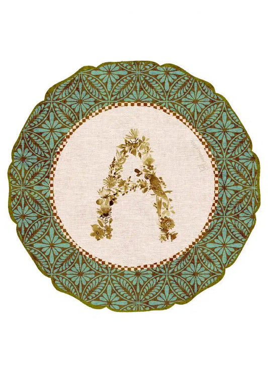 Tovaglietta da Colazione Tonde - Monogram Verde