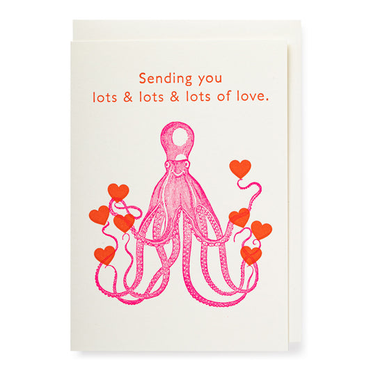 Greeting card - Octopus &amp; hearts 