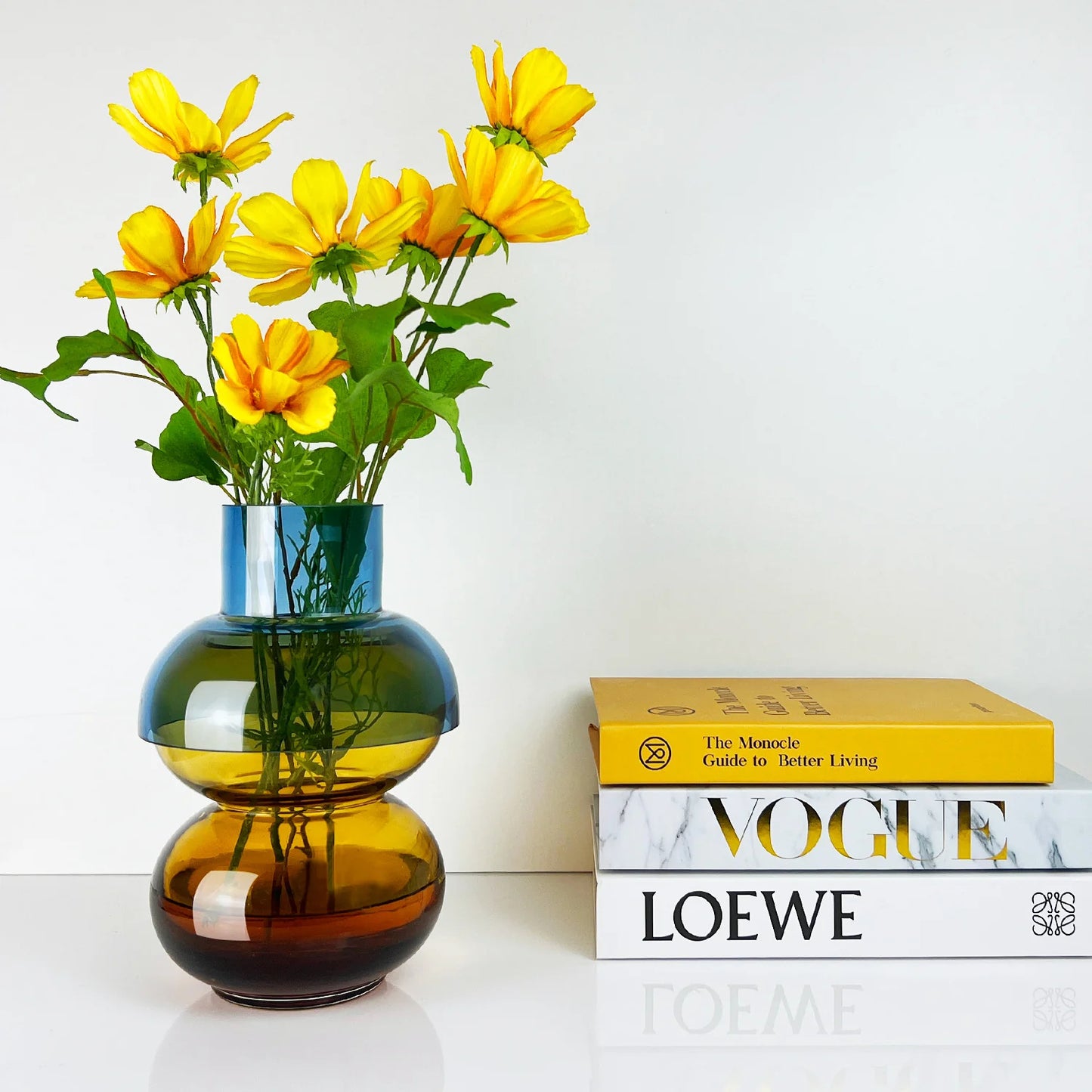 Bubble Flip Vase Medium - Giallo e Blu