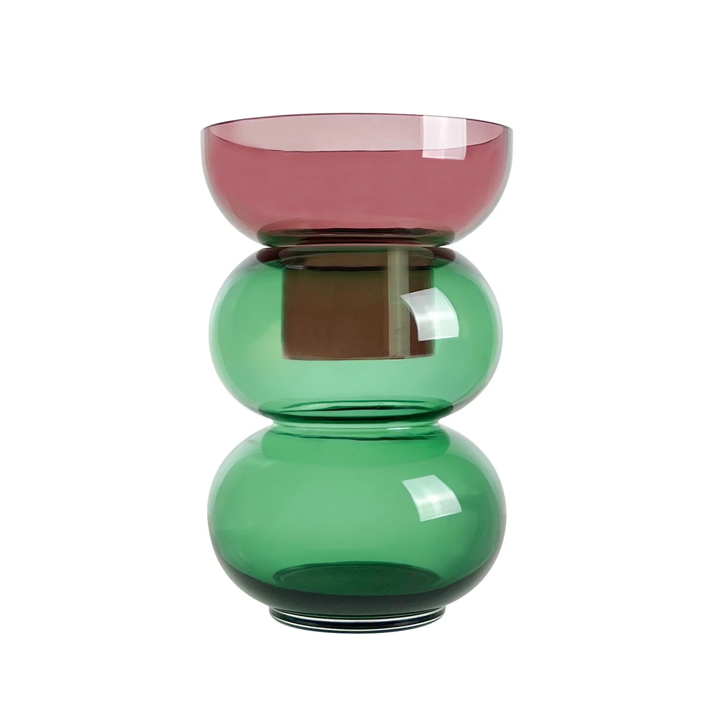 Bubble Flip Vase Large - Verde e Rosa