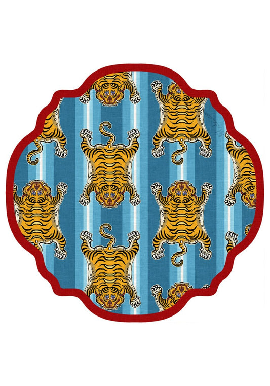 Tovaglietta da Colazione Tonde - Nepal Pop Petrolio