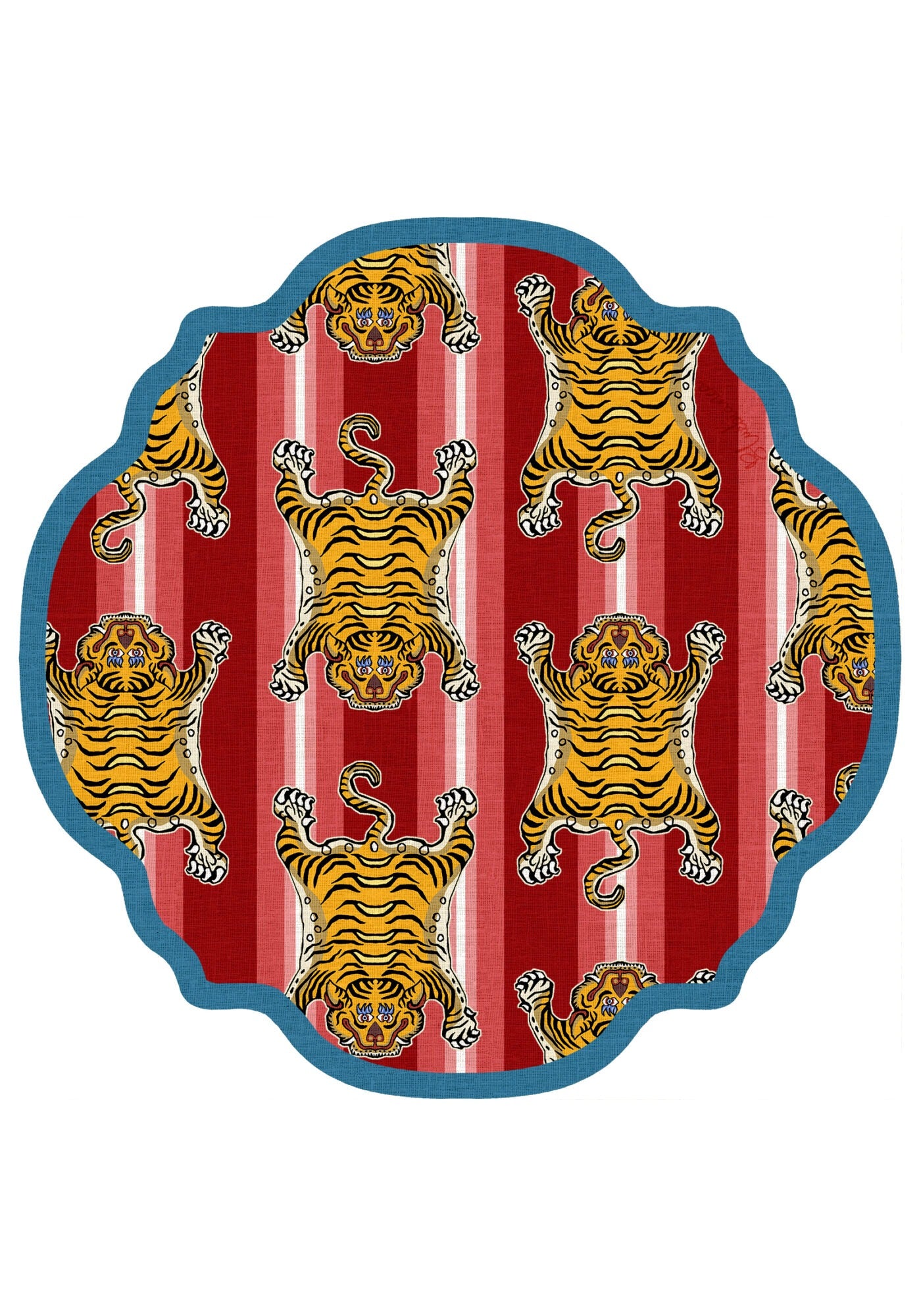 Tovaglietta da Colazione Tonde - Nepal Pop bordeaux