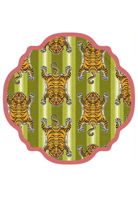 Tovaglietta da Colazione Tonde - Nepal Pop Verde