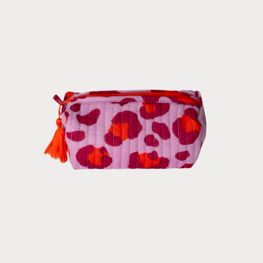 Cosmetic Bag S - Leopardata Lilla / Rosso